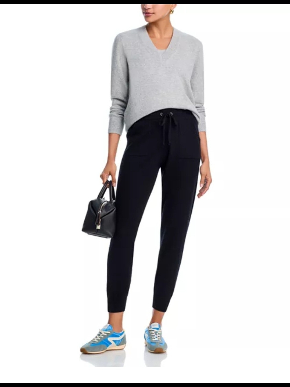 Bloomingdale's Exclusive Black Cashmere Track Pants